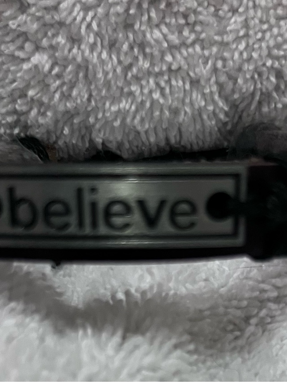 Believe Engraved Black Bracelet - Inspirational Women’s Accessory